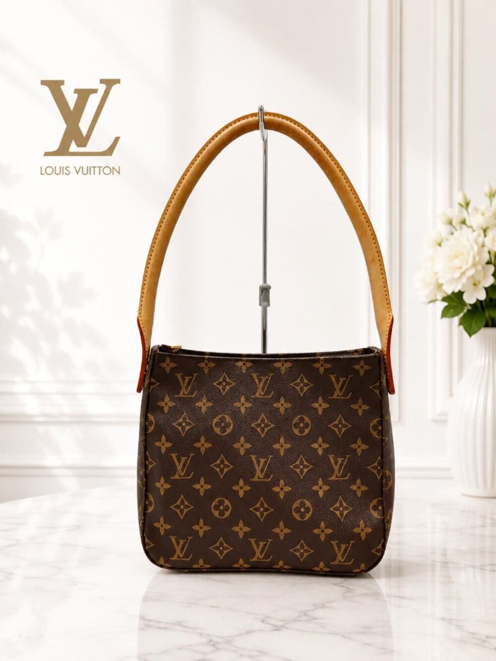Authentic Louis Vuitton Looping MM Monogram Shoulder Bag